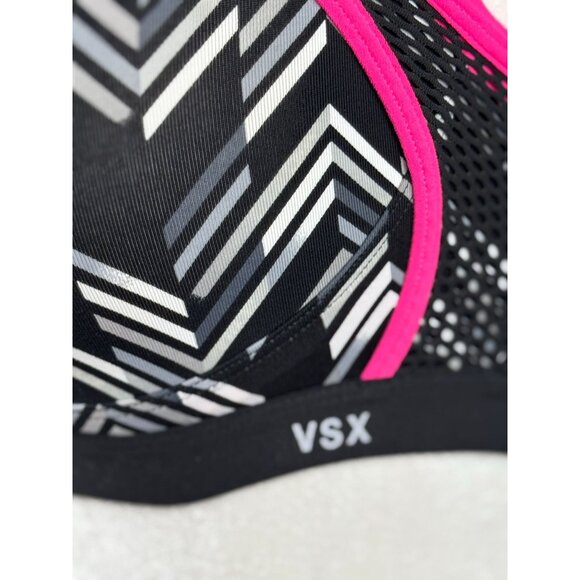 NEW Victorias Secret VSX Sport Racerback Sports Bra Pink Black High Impact 34D - Picture 4 of 13